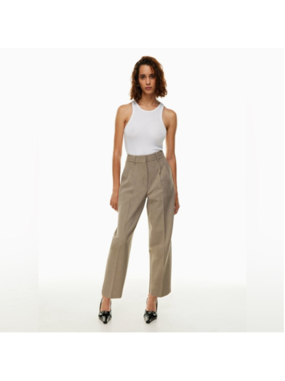 Aritzia Wilfred carrot pants Taupe Trousers minimalist luxury sz 0